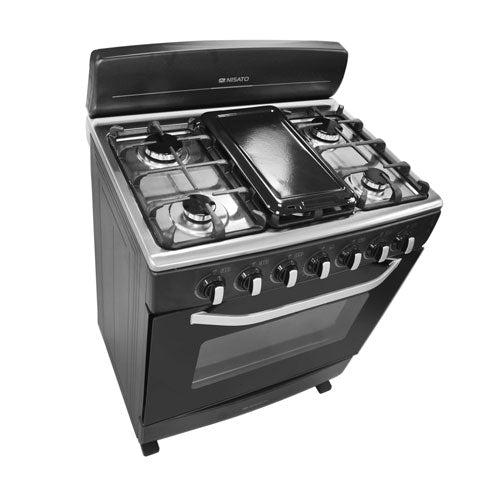 Estufa de 30" a gas NE-3035RELAF color negro Nisato