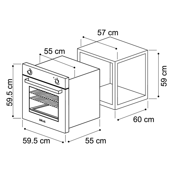 Horno Empotrable a gas de 24" Oceania 60 Drija