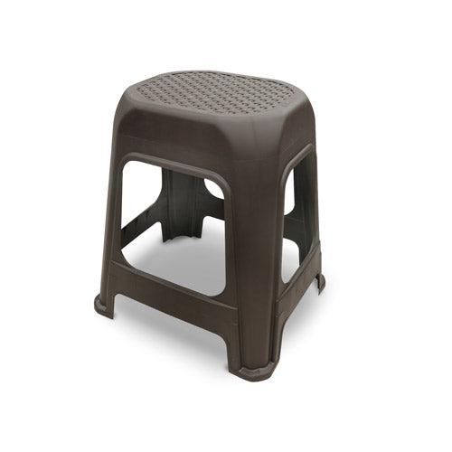 BANQUILLO PLÁSTICO GRANDE 7869-XP COLOR WENGUE, 36.8 L X 42 W X 46.2 H CM
