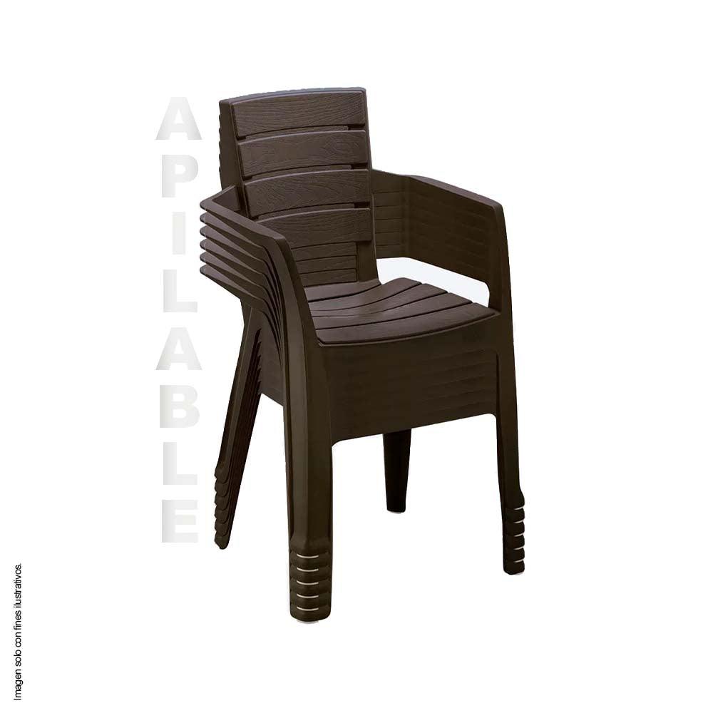 Silla Barú con brazos 11937-XP color wengue