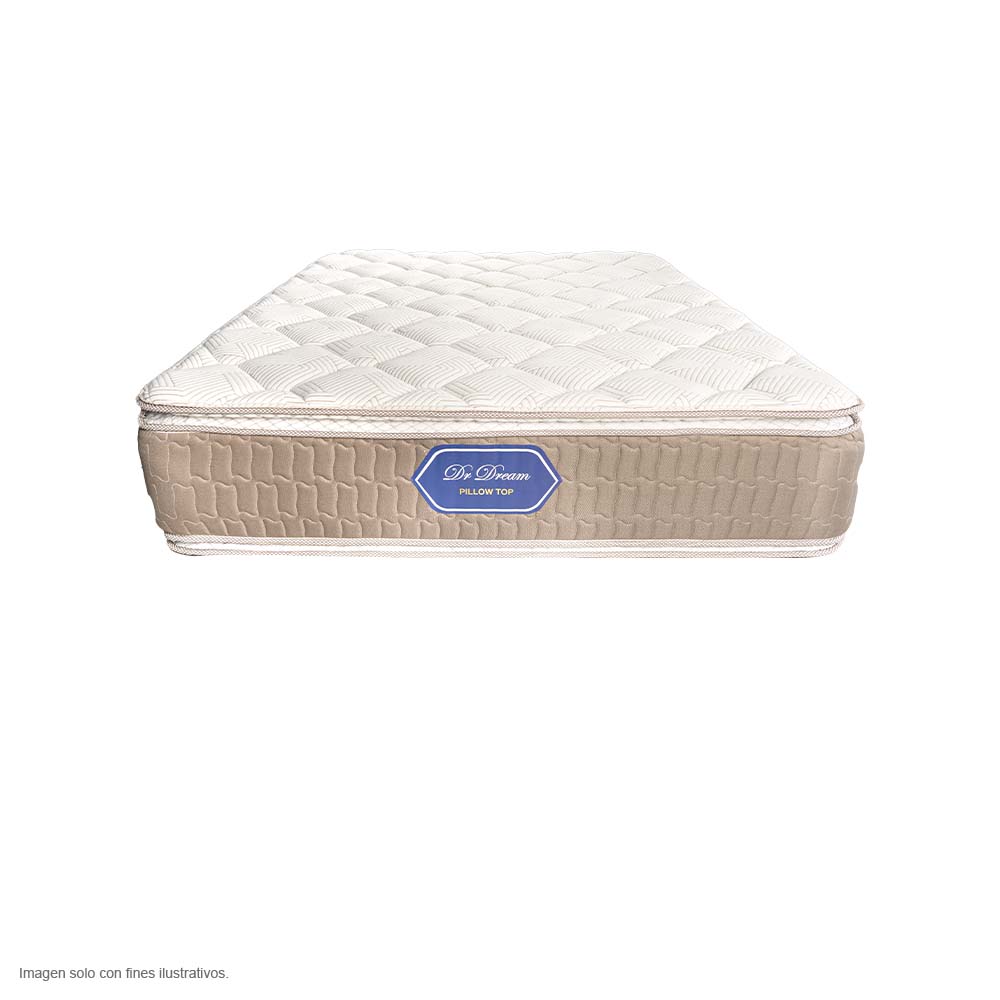 Colchón Pillow Top Full 330 resortes, composición en fibra sintética. Dr.Dream