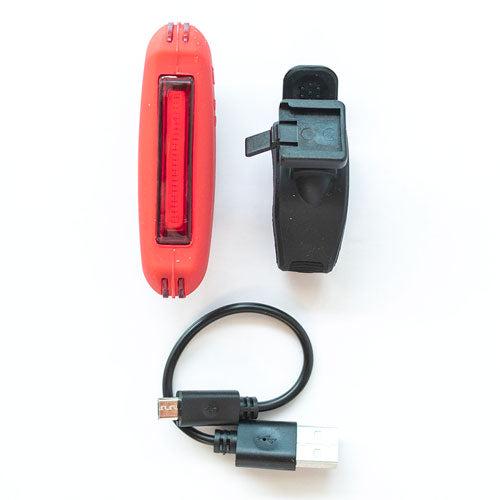 LUZ DE SEGURIDAD FLASH ROJA USB RECARGABLE