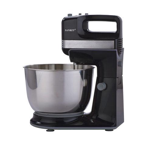 SANKEY BATIDORA DE PEDESTAL HM-536BLS TAZON DE ACERO INOXIDABLE 5 VELOCIDADES DE FUNCION TURBO BATIDORES PARA TORTA Y AMASAR BOTON DE EXPULSION CON DISPOSITIVO DE SEGURIDAD POTENCIA DE 250 WATTS