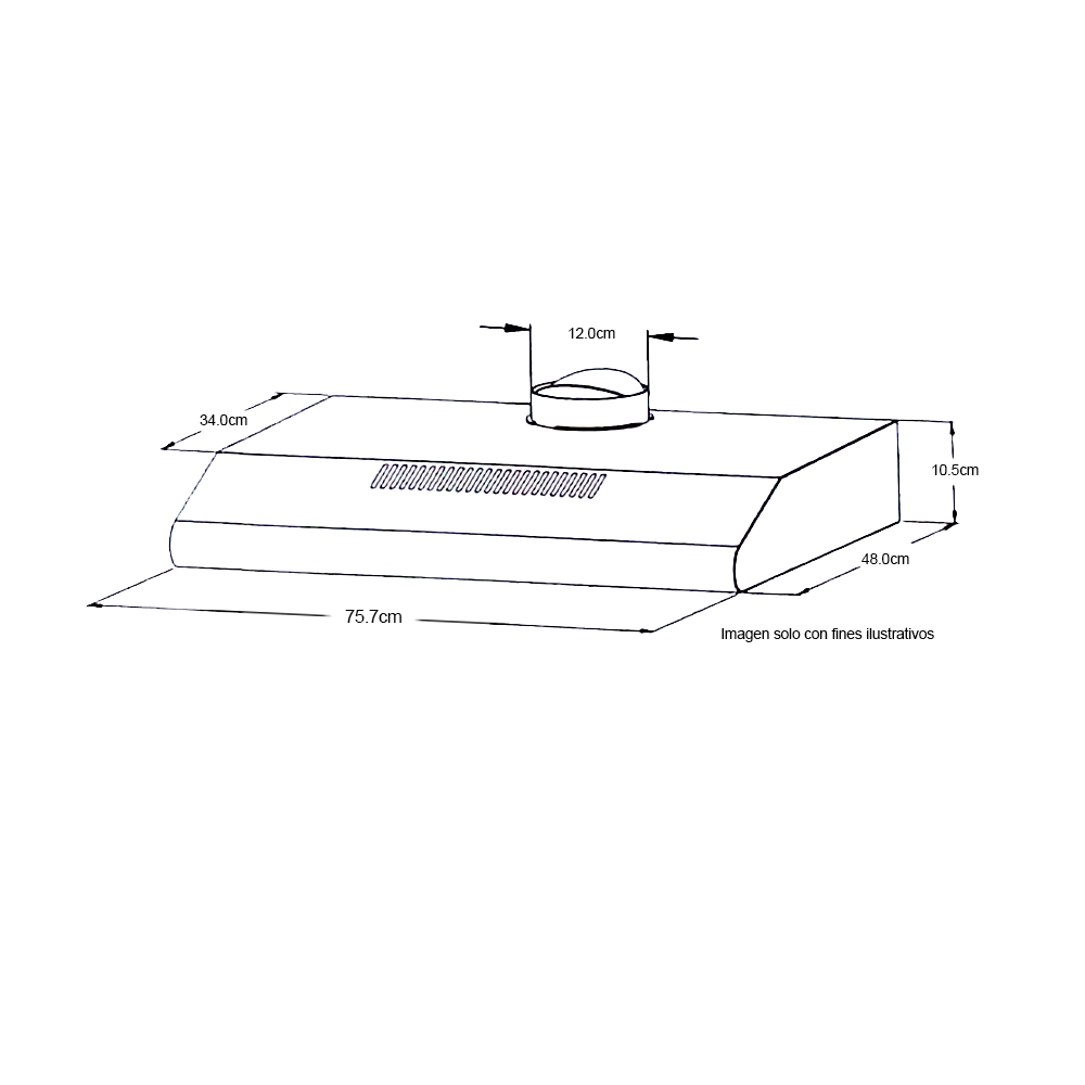 Extractor de Grasa Compacto, 30”, NPE-78NNDM, Nisato, Filtros de aluminio lavable y carbón activo, Color negro