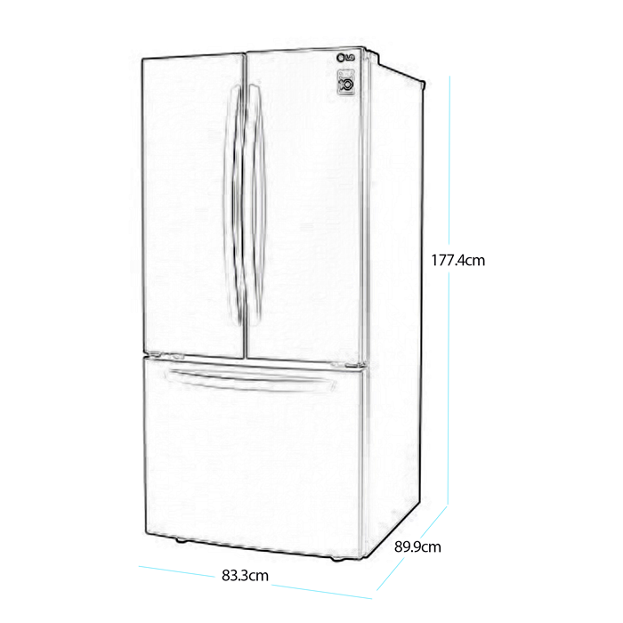 Refrigeradora LG french door 25pc inverter door LM65BGSK cooling gris