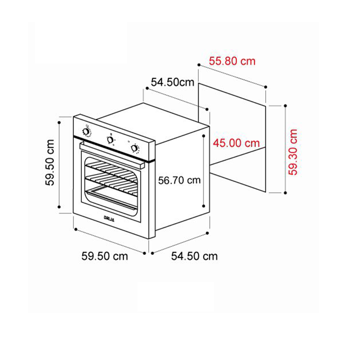 Horno empotrable eléctrico 220V DRIJA Latino 60