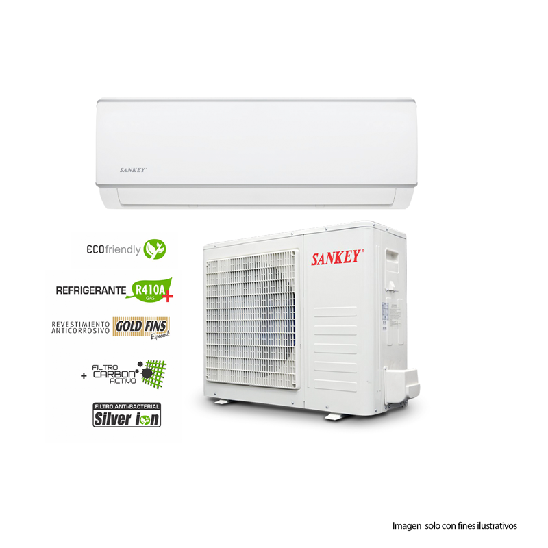 Aire acondicionado split básico 18,000 Btu Sankey ES18R410A3