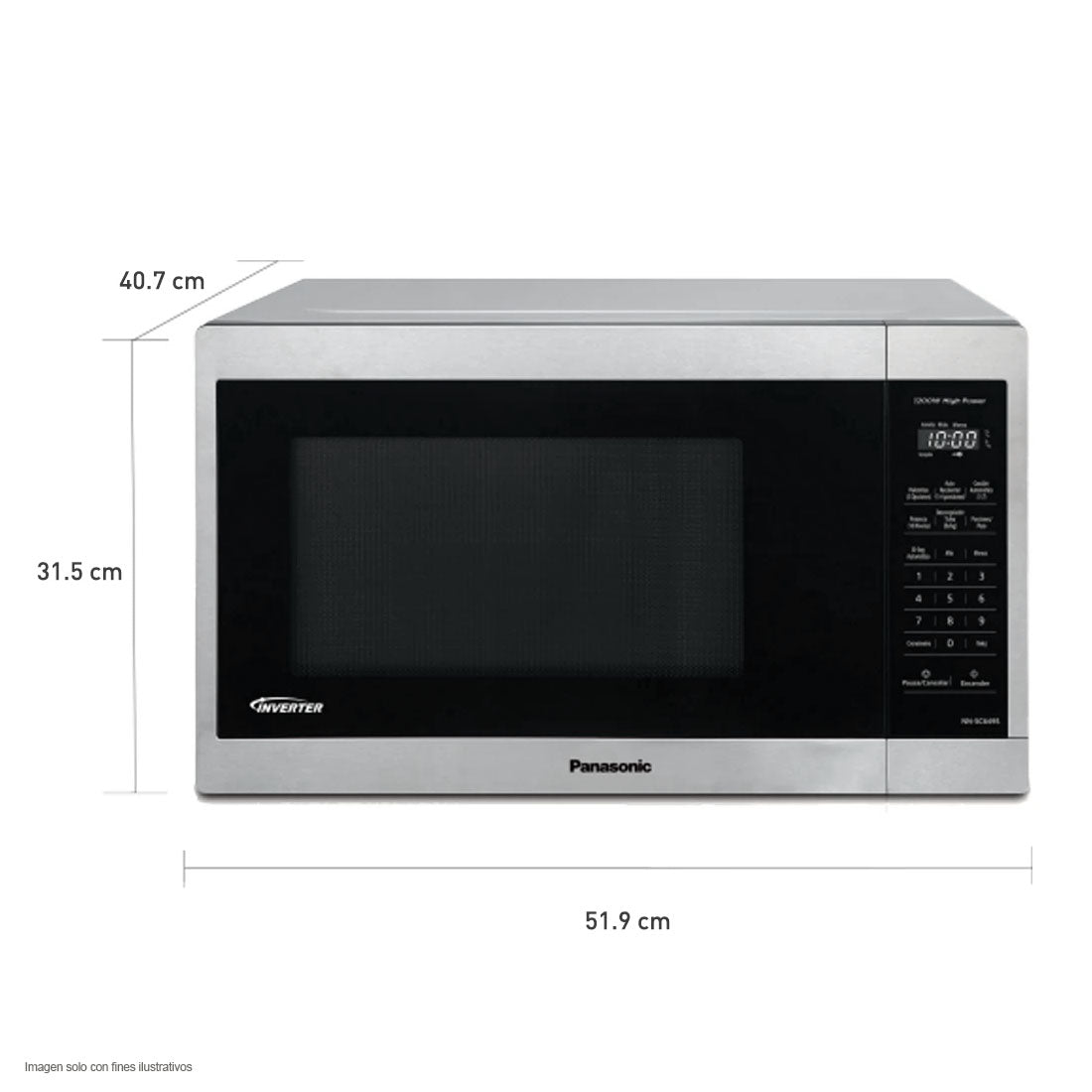 Microondas 1.3pc NN-SC649SRFH Panasonic Inverter 10 niveles de potencia 1200W