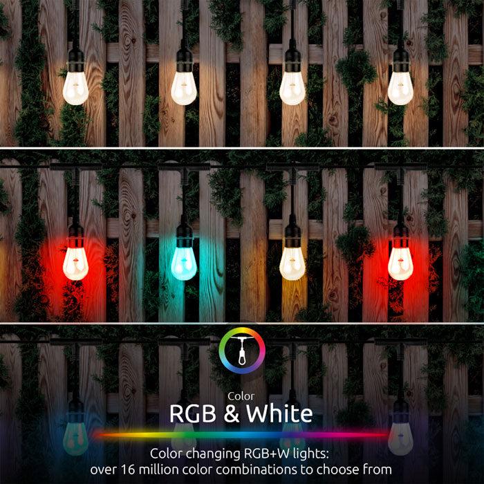 NEXXT HOME NHB-O100 TIRA SMART DE LUCES GUIRNALDAS RGB LED DE 48FT - 24 BOMBILLOS INCLUIDOS