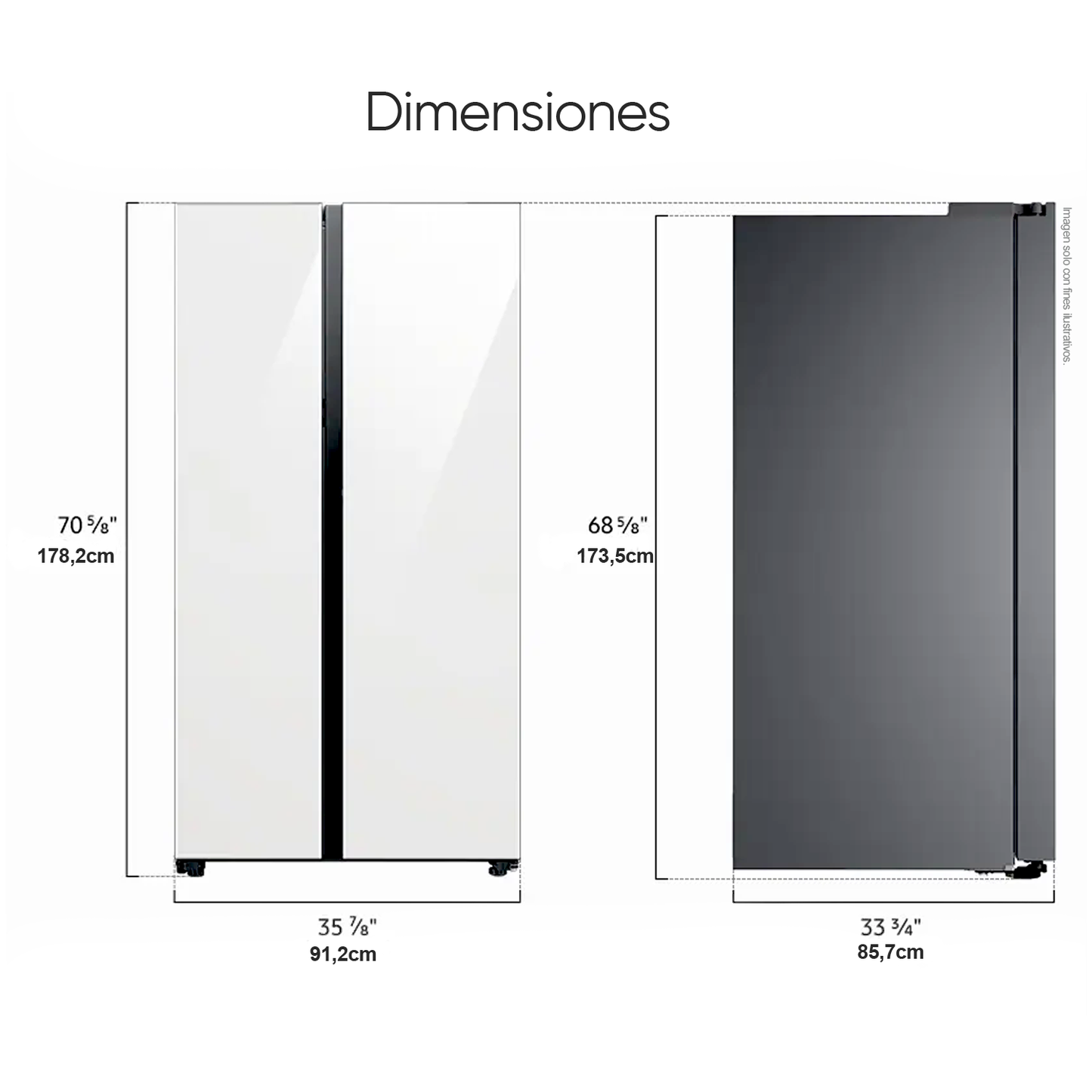 Refrigeradora 28pc Side by Side Bespoke RS28CB760A7NAP Samsung