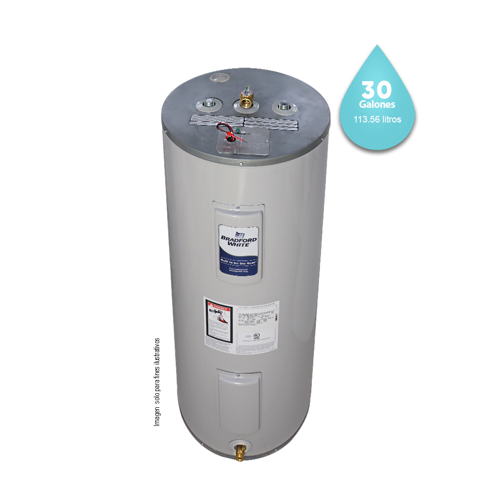 Calentador de agua de 30gls, eléctrico RE230S6-1NCWW-EXP. BRADFORD WHITE