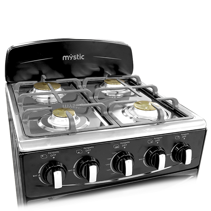 Estufa a gas 20" MY-ST4QZ921-PHCC-B Mystic 4 quemadores mesa de acero inoxidable