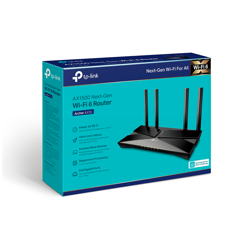 TP-LINK ARCHER AX10 - ROUTER WIFI AX1500, DOBLE BANDA, GIGABIT