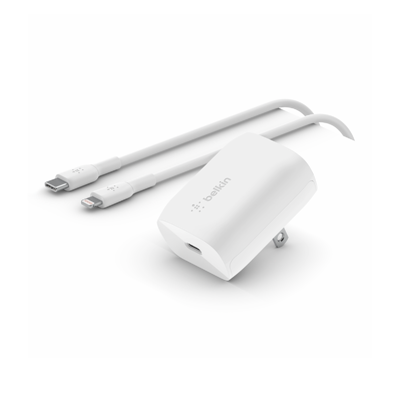 Cargador de pared USB-C de 20 W + cable USB-C con conector Lightning BELKIN