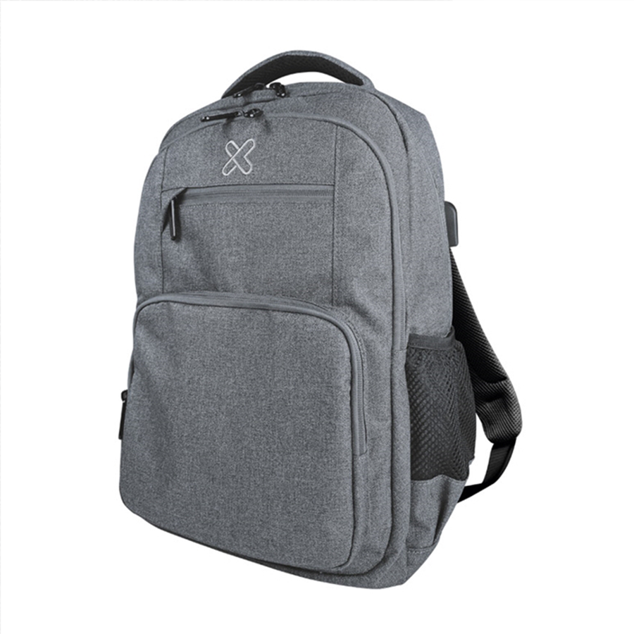 Mochila de laptop Gris 15.6" Un compartimiento principal Front External Zippered Pocket KLIP KNB-426BL