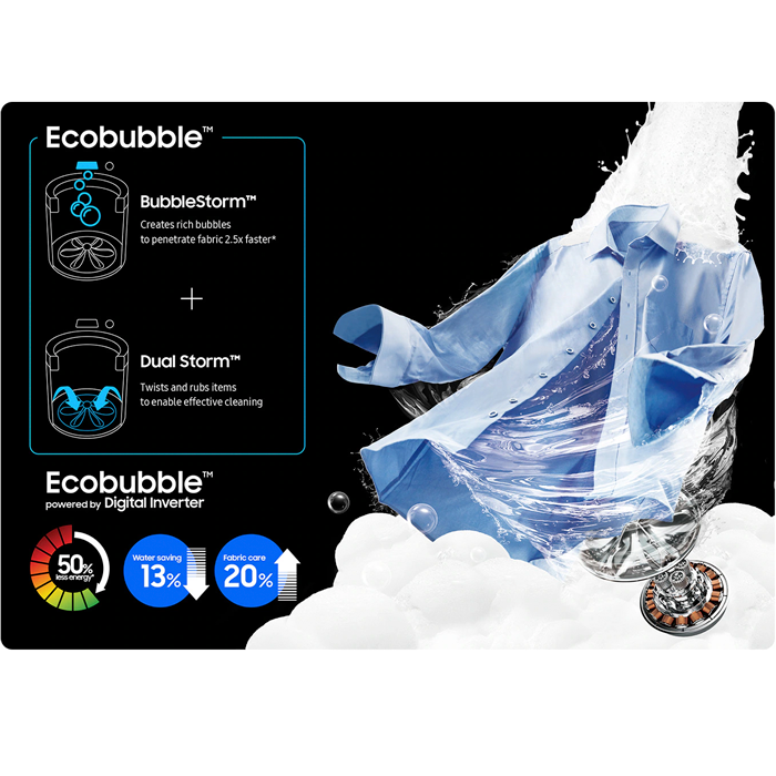 Lavadora 13kg carga superior Samsung WA13CG5441BWAP, tambor de acero inoxidable