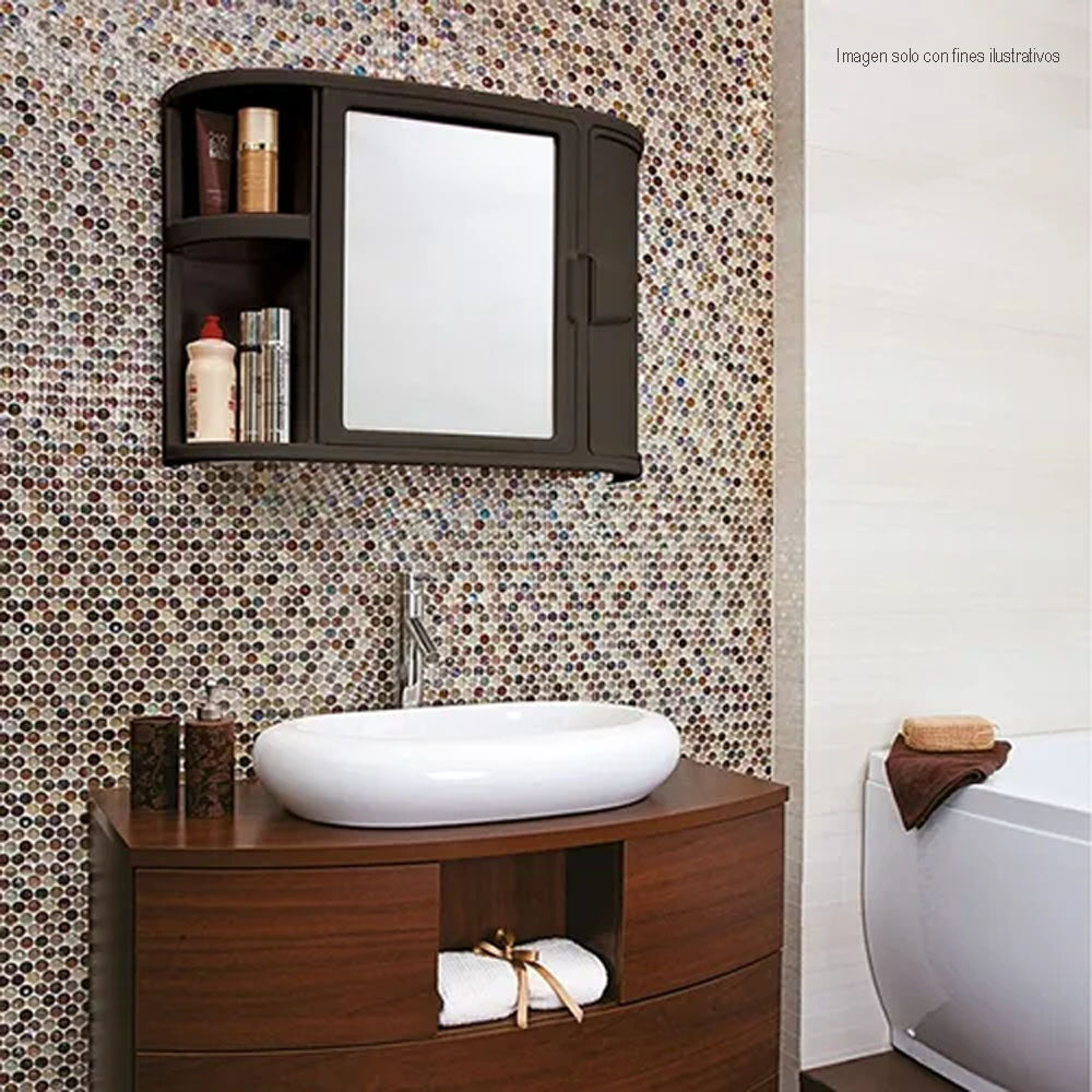 Gabinete con espejo para baño 7668-XP Rimax color wengue