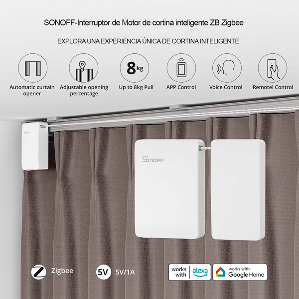 Motor para cortina tradicional Sonoff Zigbee ZBCURTAIN Smart.