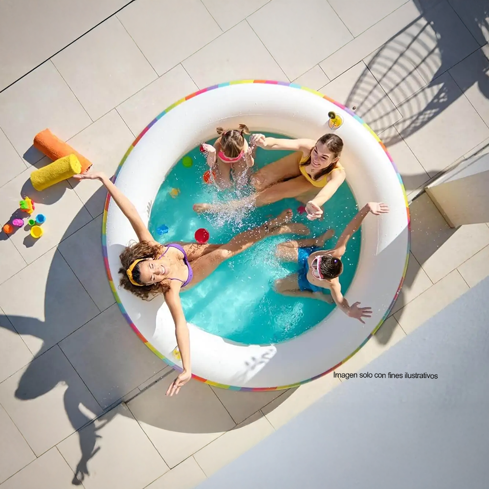Piscina redonda inflable 54443 color arcoíris 2.06 metros x 51cm Bestway