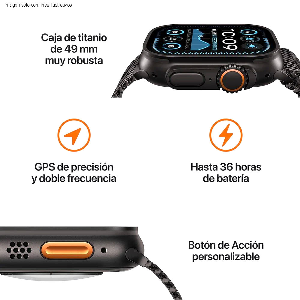 Apple Watch Ultra 2 GPS + celular 49mm caja de color titanium con correa azul marino
