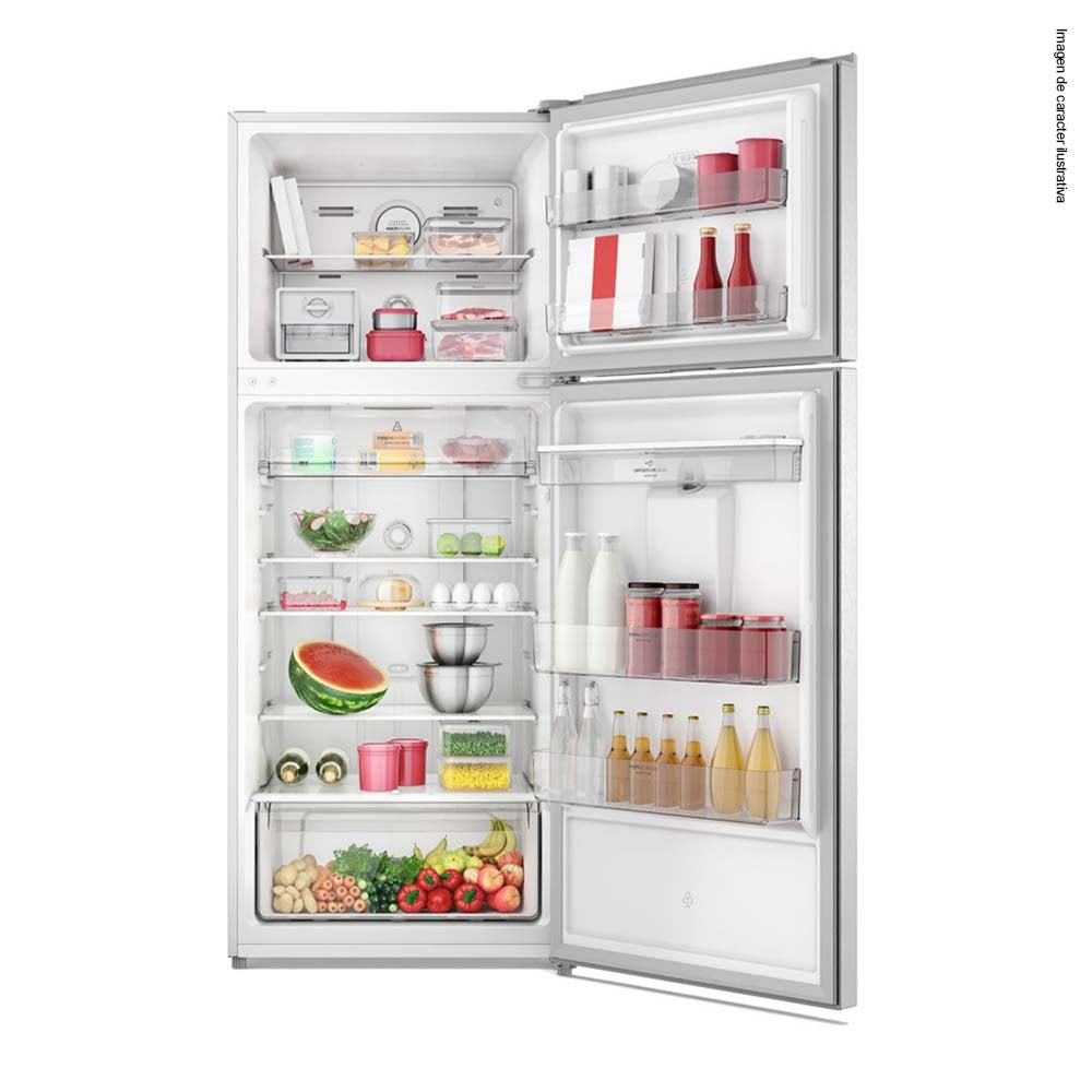 Refrigeradora Top Mount 15pc FRTS15K3HTS Frigidaire color gris acero inoxidable dispensador de agua