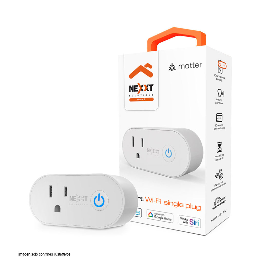 Enchufe inteligente NHP-S611M Pack de 2 ,Wi-Fi indoor 110V-60Hz