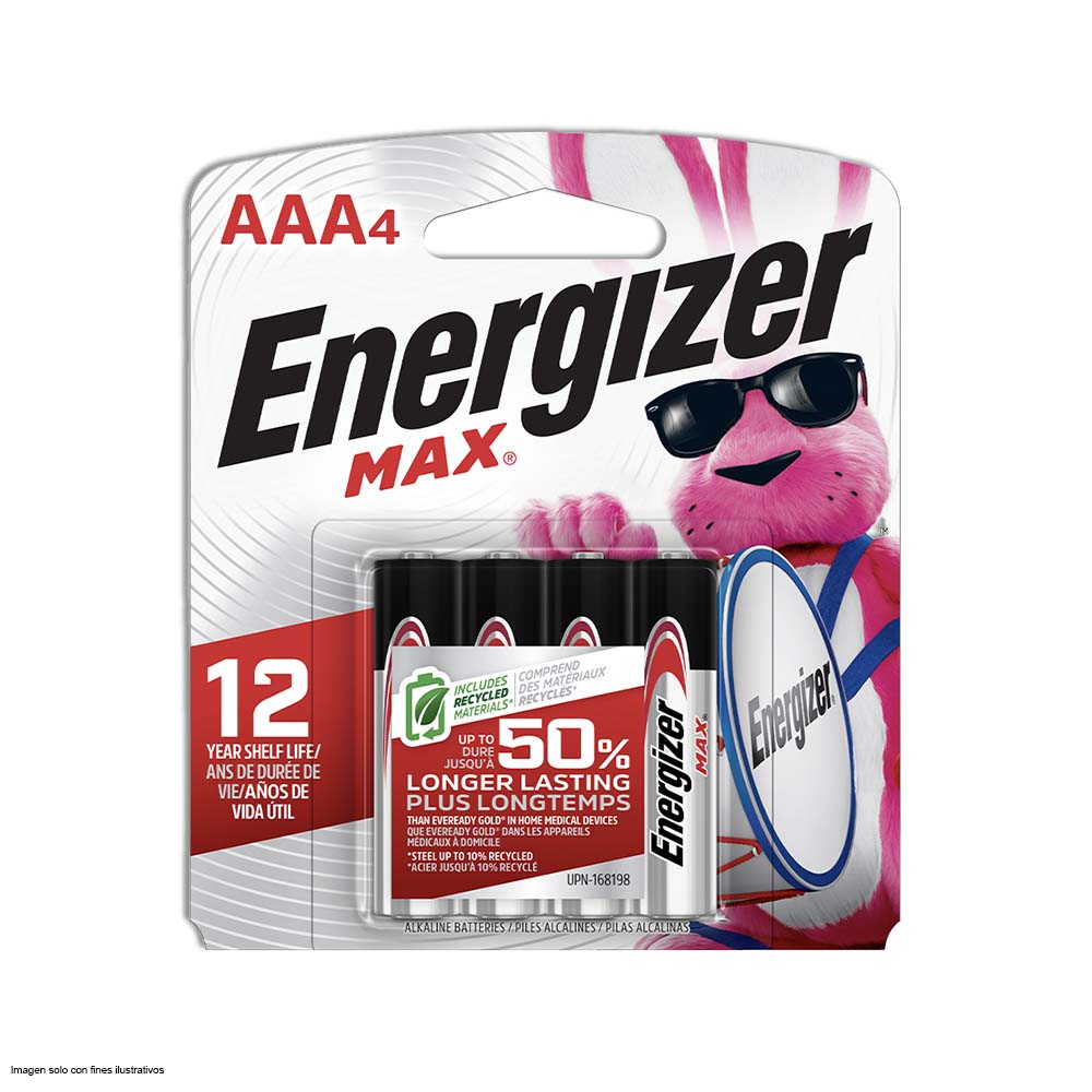 Batería Energizer alcalina AAA 4 / pack de 4