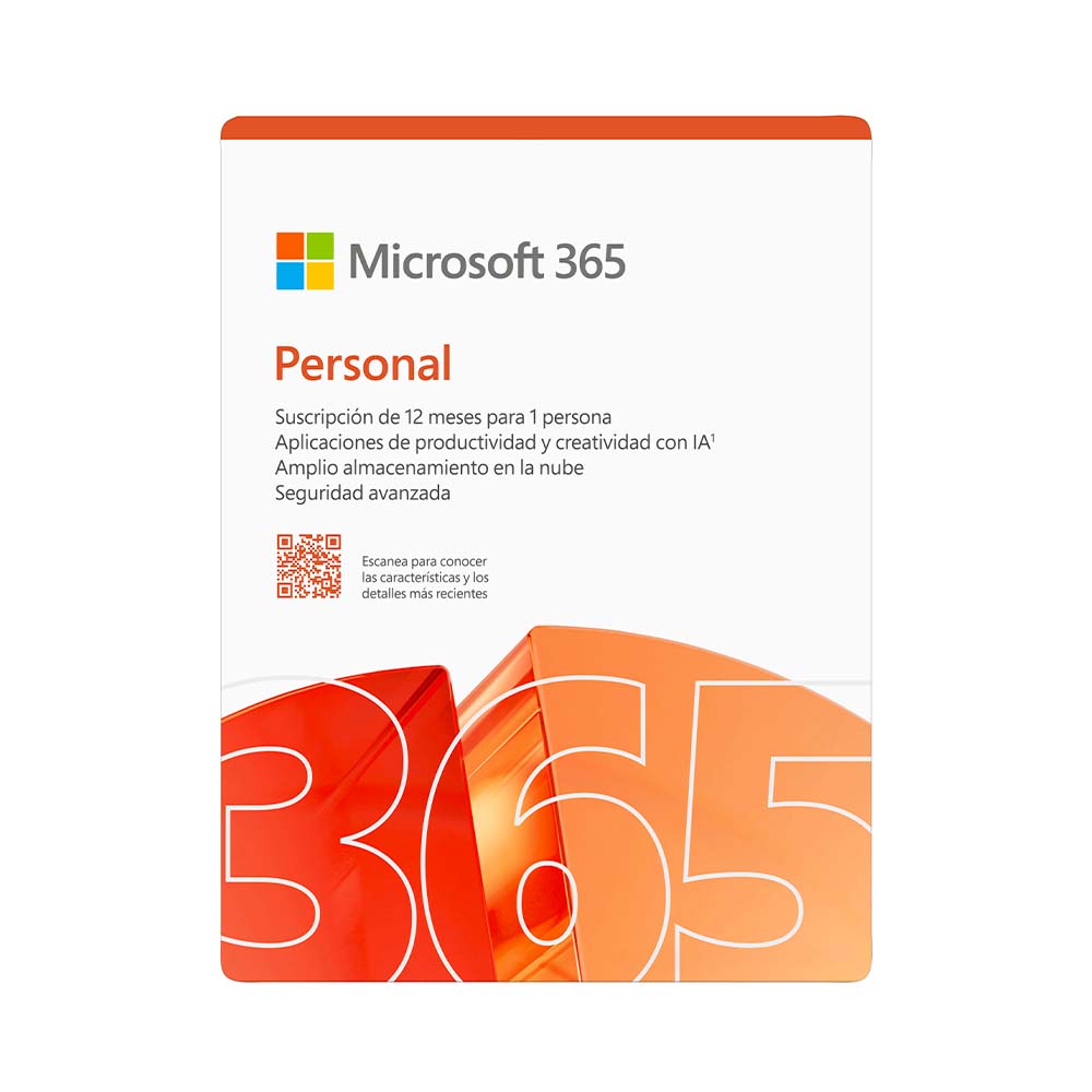 Software Microsoft 365 Personal Programa de 1 usuario por un año