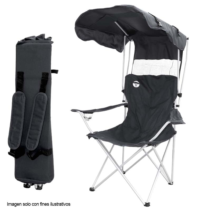 Silla plegable con techo WS-6-009 Walk Safari color negro