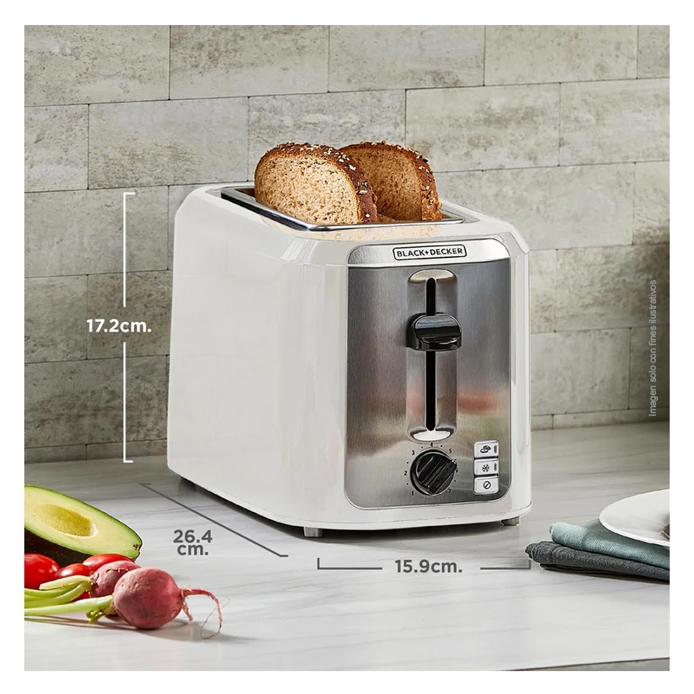 BLACK & DECKER TOSTADORA 850 WATTS TR7827-1WDLA ACERO INOXDABLE RANURAS EXTRA ANCHAS