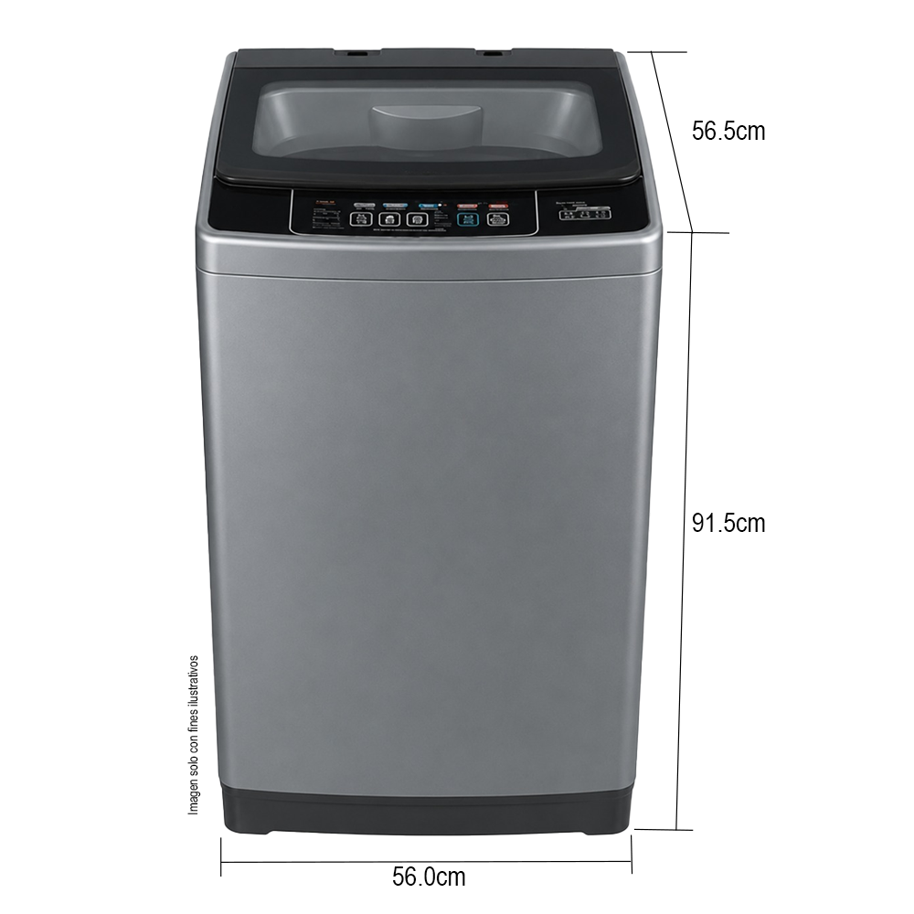 Lavadora Carga Superior, 13 kg, 560 x 565 x 915mm, LWEA13TLS, Kenmore, Silver