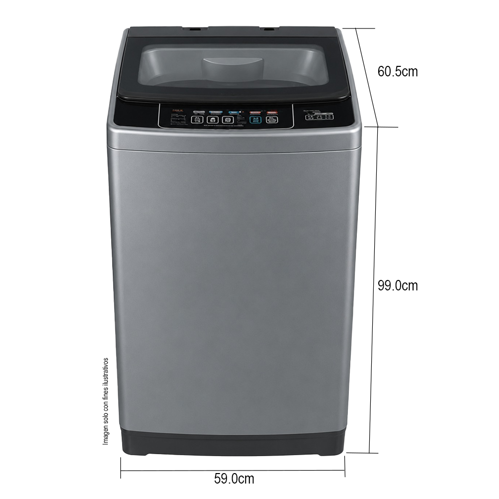 Lavadora Carga Superior, 17kg, 590 x 605 x 990 mm, LWEA17TLS, Kenmore, Silver