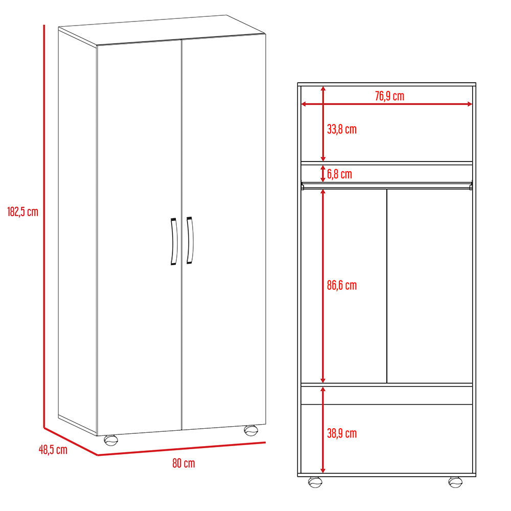 Closet hogar CBB 8136 color bellota - blanco