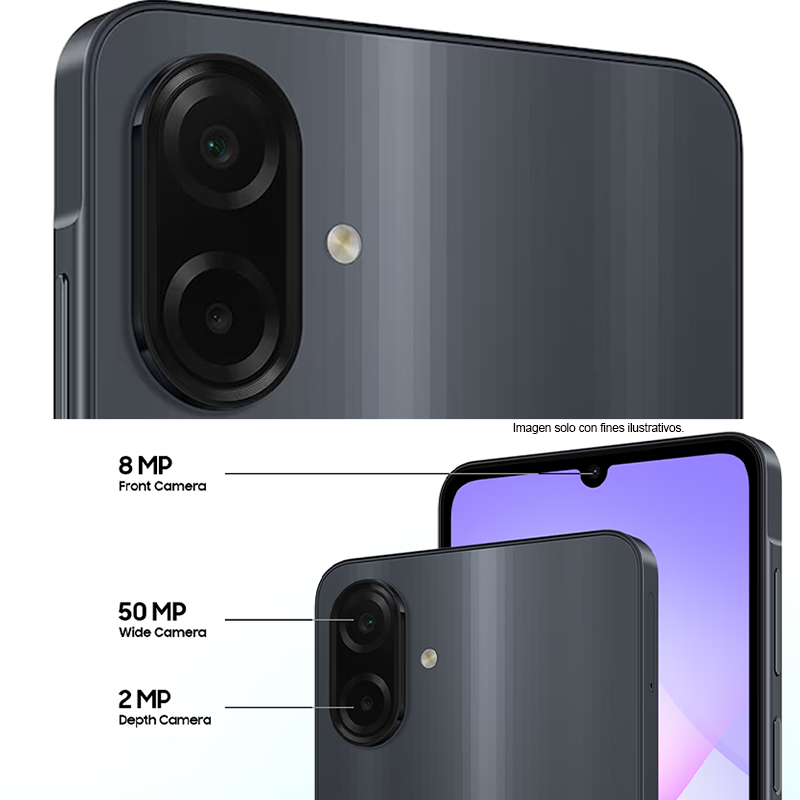 Smartphone Galaxy A07, color negro, 4GB + 64GB SM-A075MZKDGTO Samsung