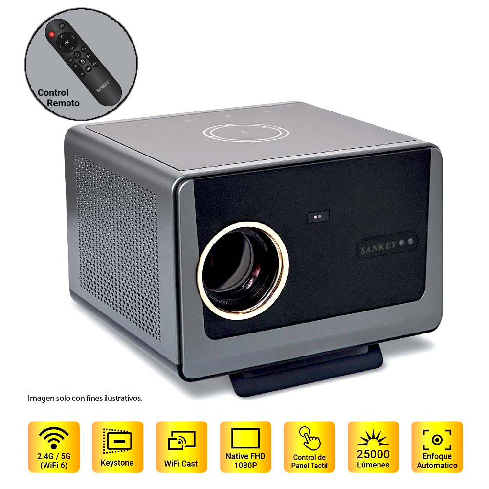 Proyector LED CP-S1013 hasta 200" FHD Wi-Fi, Sankey