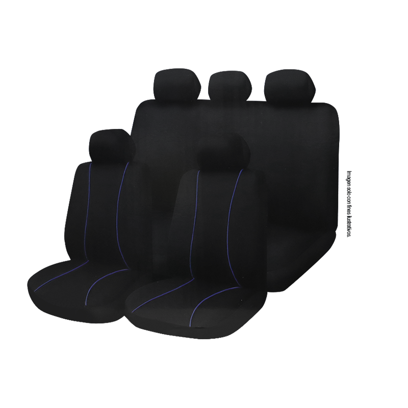 Cobertor para asiento de auto Set de 9 piezas, 991-2402321 Material cómodo color negro/azul.