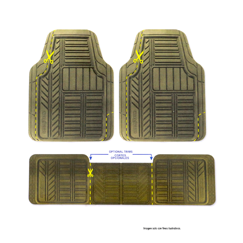 Alfombras para autos 3 pc, 991-23105BE, 69x50cm. Good Year