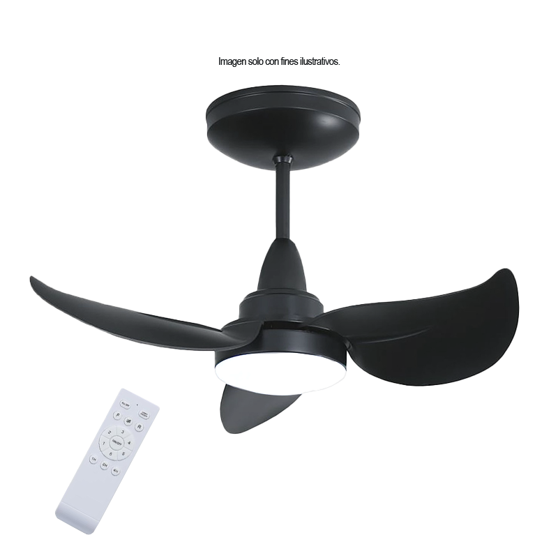 Abanico de techo 24", CM24DC31RB, color negro, con luz LED, Sankey