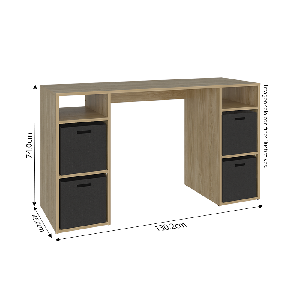 Escritorio Rectangular ELF 14551 color fresno
