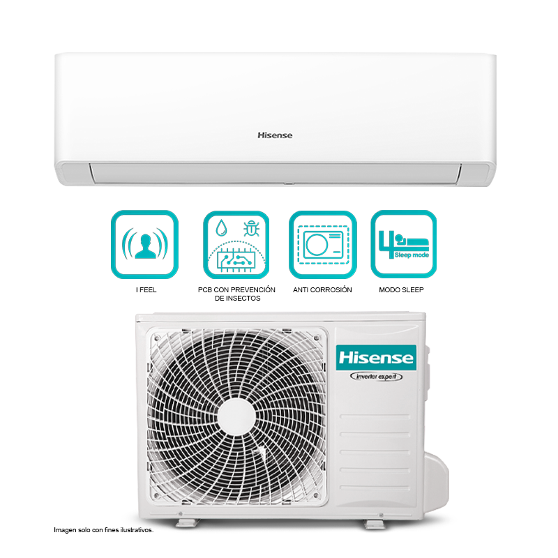 Aire acondicionado Split inverter 18,000 BTU, ATR182CJ Hisense, control Wi-fi