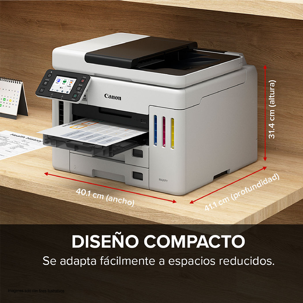 Impresora Multifuncional Maxify GX7110 Canon, Wi-Fi USB RED y Fax