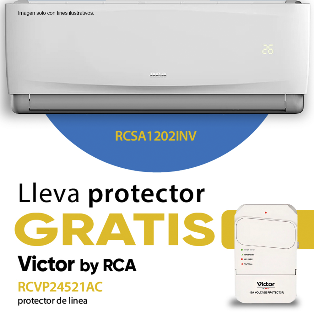 Combo de aire acondicionado de 12000 BTU RCSA1202INV - inverter + Protector de voltaje de línea, RCVP24521AC.