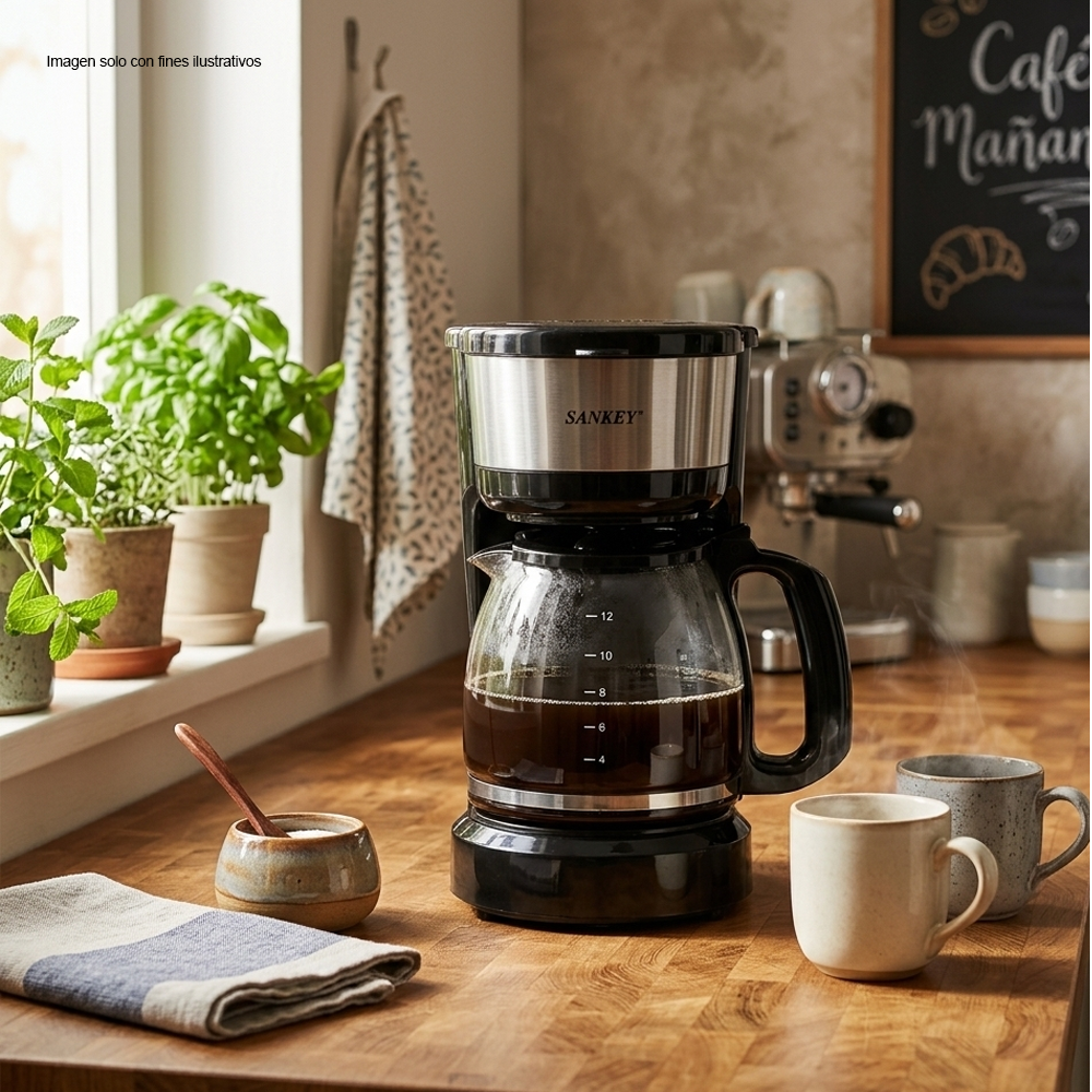 Cafetera de 12 tazas CM-1253ST Sankey color negro