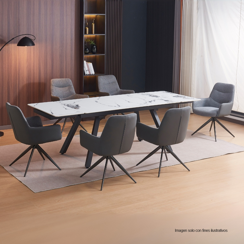 Comedor rectangular NORA de 6 puestos, sobre de Marmol, DN03735/DN03687