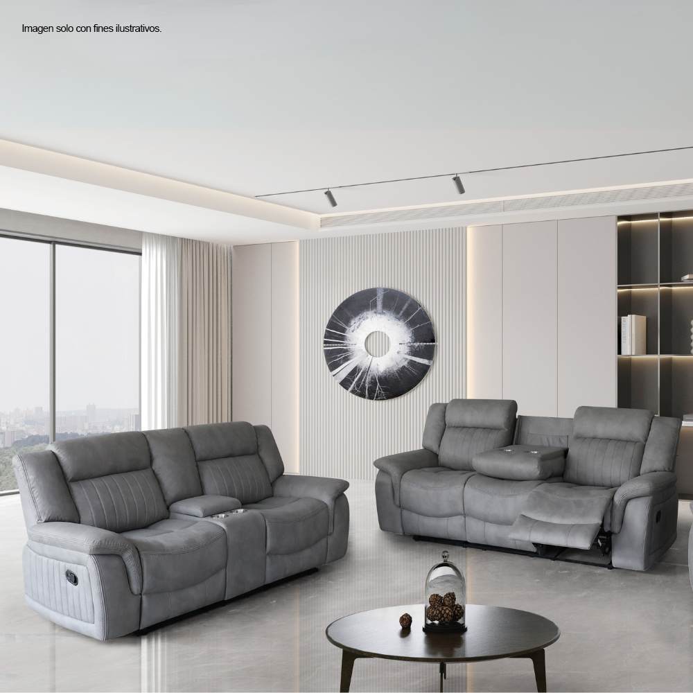 Juego de sala reclinable, 18-1997 (LV04760/61) 3+2 puestos. Hope, color gris.