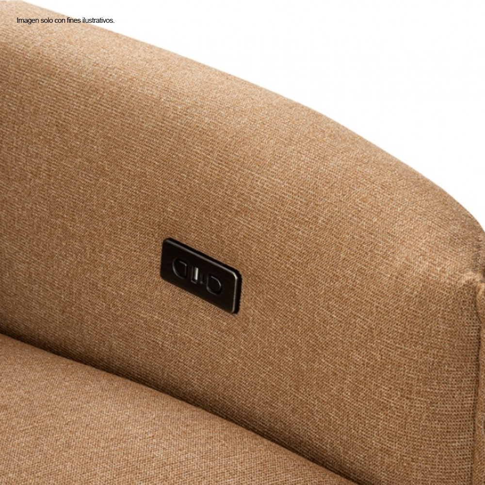 Sofá Chaise reclinable con puerto USB, CM9942BR FRIDA en color chocolate