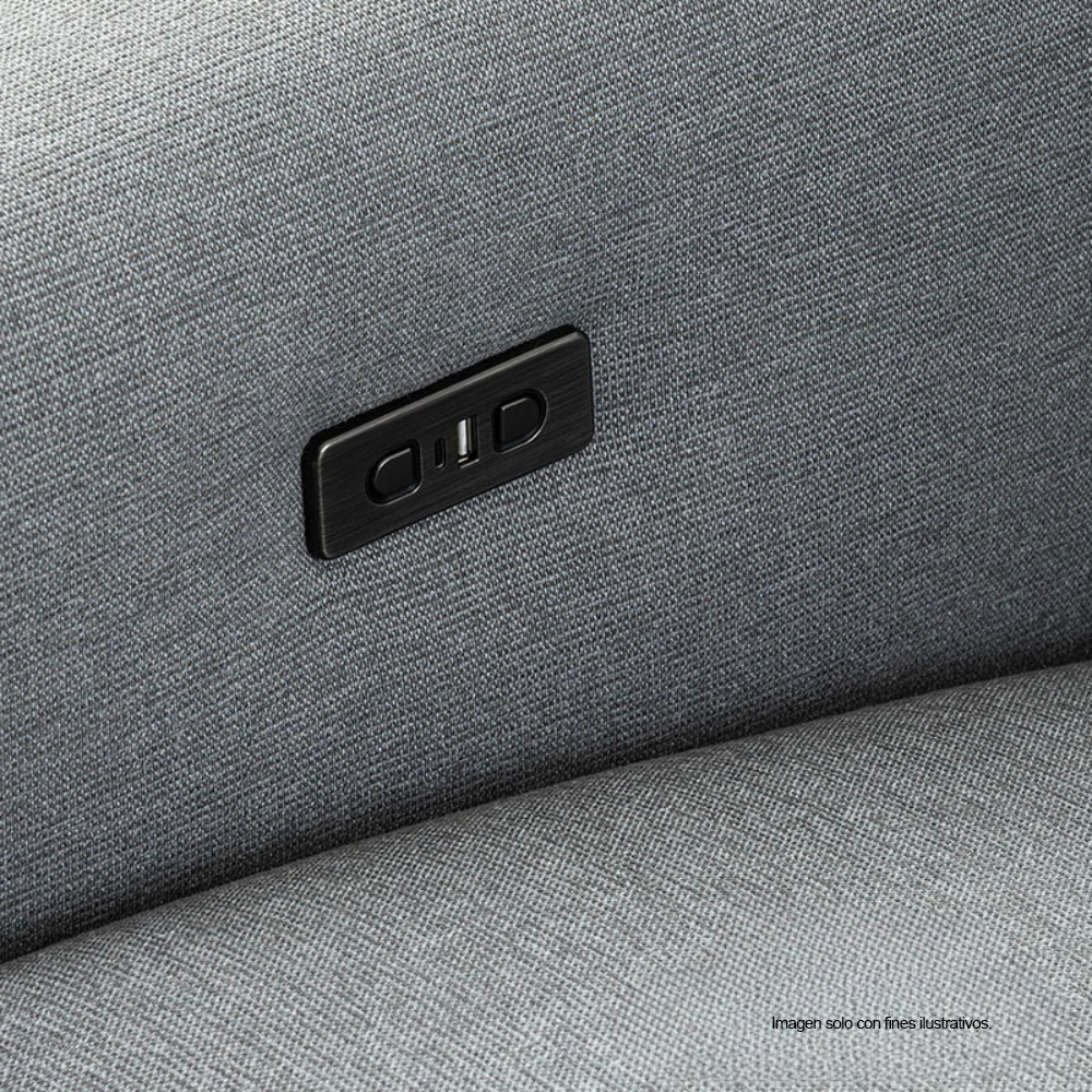 Sofá Chaise reclinable con puerto USB, CM9942GY FRIDA en color gris.