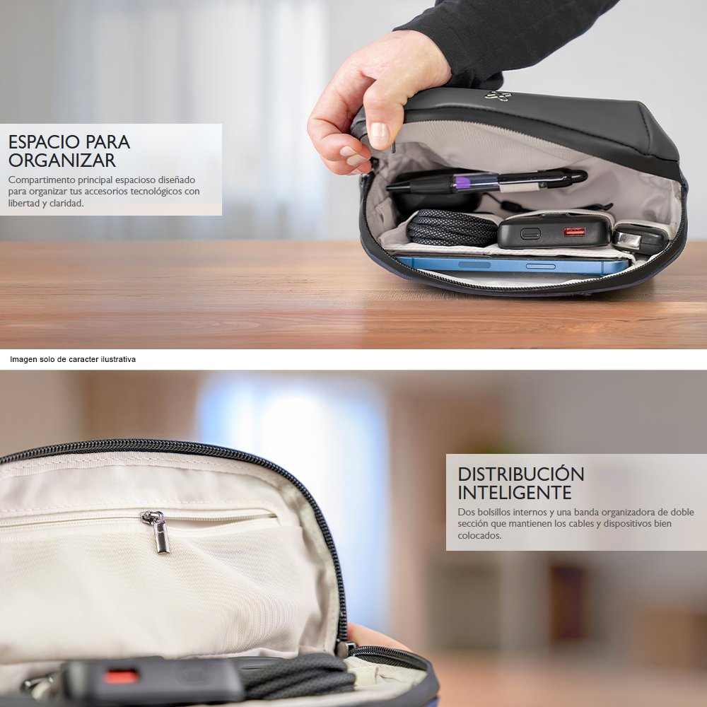Bolso organizador modelo ARUM KTO-251 Klip, color gris