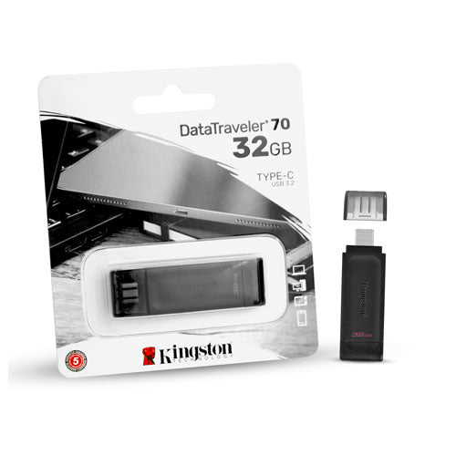 Kingston Dt70/32GB Memoria USB 32GB Negra Tipo-C