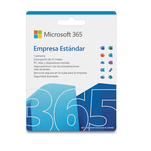 Microsoft 365 Empresas Estándar Software Programa 1 Usuario 1 Año
